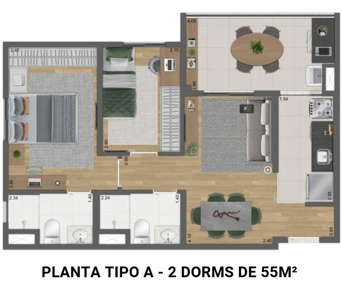 Palnta Tipo A - 2 Dorms de 55m².png